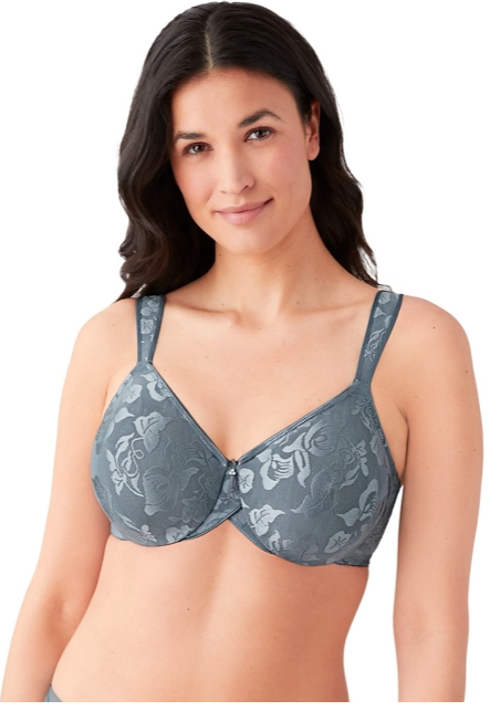Soma Embraceable Full Coverage Lace Trim Bra 34D Underwire Blue/Green  Underwire