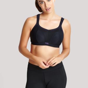 Panache Non-Wire Sports Bra (7341B),36GG,Black/Black 