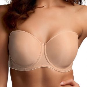 Elomi Smoothing Underwire Foam Molded Strapless Bra, Nude, 40DD