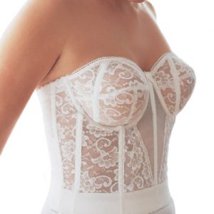 Goddess Lace Bridal Long Line Convertible Strapless Bustier 689