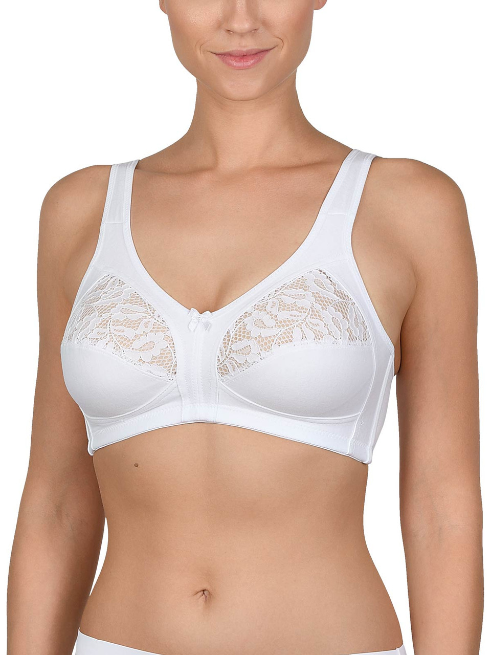 Naturana Wire-Free Lacey Full Cup Cotton Bra 5346 - Naturana 