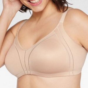 Featherline poly cotton perfect fitted double layered bust controller minimiser  bra, bra