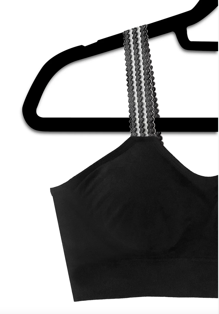 StrapIts One Size Black and White Scalloped Strap Bralette StrapIts