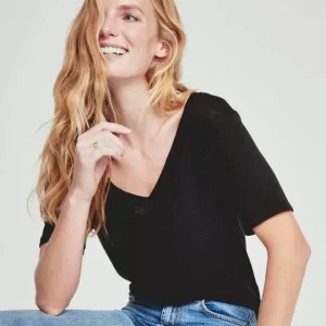 Splendid Everly Slub V-Neck T-Shirt RF8K320